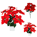 Miniatyrbild 1 av 4: Dekorationer Konstgjord Julstjärna Falsk Växt Julblomma A-5branch
