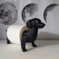 Miniatyrbild 1 av 4: Toalettpappershållare med djurmotiv, fristående tecknad får-toalettrullehållare, 3D-printad gris katt toarullehållare för badrumsinredning, förvaring av pappersrullar C