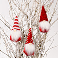 Miniatyrbild 6 av 6: 3 st juldekoration stickade hängen ansiktslösa stativdockor red 3pcs