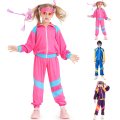 Miniatyrbild 5 av 6: Barbie 80-tals träningsdräkt pojkar flickor hiphop kostym topp byxor set purple L