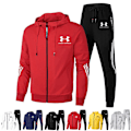 Miniatyrbild 5 av 7: Under Armour Herr Tracksuit 2-delad Hoodie Långärmad Zip-up Jacka med Casual Joggingbyxor Sweatsuit Set Navy 4XL
