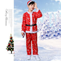 Miniatyrbild 2 av 4: Barn Jultomte Kläder Barn Röda Jul Festkläder Boys 110CM