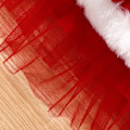 Miniatyrbild 5 av 9: Sammetsklänning för små flickor, julklänning för barn, långärmad tomte-klänning, julprinsessklänning, pannband, säker och bekväm Red 4Y