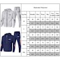 Miniatyrbild 7 av 7: Män Helzippade Tryckt Hoodie Jacka Långa Sweatpants Joggers Sport Gym Tracksuit Set Navy Blue 3XL