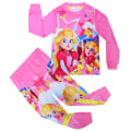 Miniatyrbild 1 av 3: Princess Peach Kostym Barn Hemkläder Långärmad Pyjamas Set 130cm