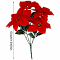 Miniatyrbild 3 av 4: Dekorationer Konstgjord Julstjärna Falsk Växt Julblomma B-7branch