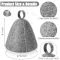 Miniatyrbilde 2 av 5: 3 stk. badstuehatter i filt, russisk ullbanyahat, ukrainsk hodebeskyttelse, absorberende badstuelue for menn og kvinner, badstue, dusj, badstue, dampromtilbehør (grå)