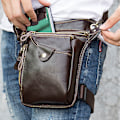 Pikkukuva 5 / 5: Aito nahkainen miesten vyölaukku Fanny Pack vyölaukku vyö miesten nahkainen takapuoli