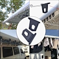 Miniatyrbillede 3 af 5: 12-pak RV Markisekroge, Sort, Bærbare Markisekroge til RV, Camper, Autocamper