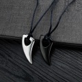 Miniatyrbillede 3 af 4: 2 stk. Mænds rustfrit stål Alpha Spear Tribal Wolf Fang Pendant Halskæde