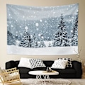 Miniatyrbild 4 av 5: Vinter snö gobeläng julunderland skog bokeh cool snöflinga