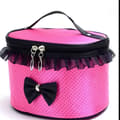 Dam Bow Zip Kosmetisk Väska Polka Dot Makeup Väska