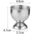 Miniatyrbild 2 av 5: Set med 4 äggkoppar i rostfritt stål - För små ägg - Silver