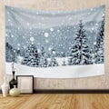 Miniatyrbild 2 av 5: Vinter snö gobeläng julunderland skog bokeh cool snöflinga