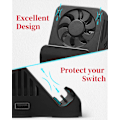 Miniatyrbild 4 av 5: Switch Dock, TV-projektionsladdningsdocka för Switch, kylfläkt Kompakt 4K HDMI-adapter, bärbar Switch-laddningsstativ, Switch Dockningsstation USB 3.0