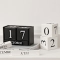 Miniatyrbillede 3 af 5: Træevig kalender terning kalender træblok måned dato display