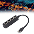 Miniatyrbild 2 av 5: RJ45 Splitter Adapter 1 till 4 portar Smidig överföring Utmärkt anslutning Nätverkskabeladapter