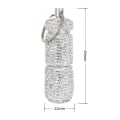 Miniatyrbilde 3 av 5: Bling bærbar pilleetui med nøkkelring, Bling Fancy pillebeholder Glitter vanntett pilleholder nøkkelring for kvinner Aluminium pilleflaske (Sølv)