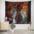 Miniatyrbild 3 av 4: Fantasiskogstapet, varm sagotree of life tapestry, natur
