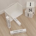 Miniatyrbillede 2 af 5: Træevig kalender terning kalender træblok måned dato display