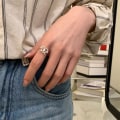 Miniatyrbild 3 av 4: Vriden Vriden Kärleksring, S925 Sterling Silver Plain Ring Öppen Ring,