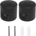 Miniatyrbilde 1 av 4: 2 stk todelte vegg- og takfester, svart, for tekstilkabel, takmontering, apekatt, overflatemontert kabelholder for lampe DIY
