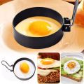 Miniatyrbillede 2 af 5: Ægpochere, 2 stk. rustfrit stål runde non-stick ægform stegepande ring tilbehør køkkenredskaber