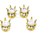 Miniatyrbillede 4 af 5: 4 stk. dækventilhætter krone bling rhinsten krystal håndlavet univer