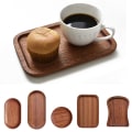 Miniatyrbilde 5 av 5: Tretre ovalt dekorativt serveringsbrett i tre, displayarrangør for forrett, frukt, snacks, servise, smykker, pyntegjenstander, håndkle, 23 x 10 cm, brunt