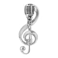Mikrofon Musiknot Brosch Pin Mikrofon Form Broscher, Silver