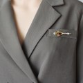 Miniatyrbilde 5 av 5: Knighthood Men's Silver Key With Red Stone And Stone Detailing Lapel P