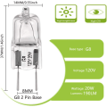 Miniatyrbillede 3 af 5: G8 120V 20W pæreperler wolfram halogen pære spotlight pære dobbelt-pin