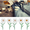 Miniatyrbillede 5 af 5: 10 stk. Blomster Patches, Broderede Hvide Daisy Stryge på Patches til Clot