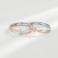 Miniatyrbild 3 av 4: Dubbel knut parring i sterlingsilver S925, herr- och dammodell, nischdesignring