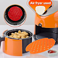 Miniatyrbild 2 av 5: 2-pack silikonunderlägg för airfryer, 9 tum återanvändbar non-stick-matta för ångkorg