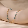 Miniatyrbillede 2 af 4: Kreativt splejsningsdesign, syntetisk turkis high-end armbånd, metal
