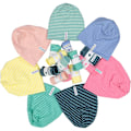 Miniatyrbillede 2 af 2: Beanie Classic Mint/Hvidstribet M 5-6 år - Geggamoja
