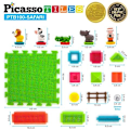 Miniatyrbild 7 av 9: Picasso-Tiles Bristle Blocks 100 Bitar, Safari multifärg
