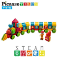 Miniatyrbild 2 av 10: Picasso-Tiles Bristle Blocks 103 Bitar, Tåg multifärg