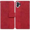 Til Nothing Phone 1 Geometrisk præget flip læder telefoncover Red
