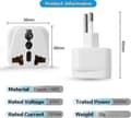 Miniatyrbilde 5 av 5: Sveits Type J Pluggadapter 3-pakning Universal Reisebruk White