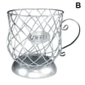 Multifunktionell förvaringsställ Mugg Koppformad Rostfri Kaffekapselhållare Förvaringsställ Silver