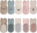 5 par babysockor med djurmotiv och halkfri sula