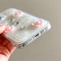 Miniatyrbilde 2 av 5: Kompatibel med iPhone 14-deksel 3D-blomst kanin-dekorasjon fallbeskyttelse TPU+PC Epoxy telefondeksel MultiColor