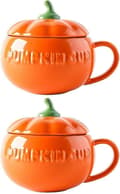 2 st pumpa keramisk soppskål porslin pumpaformad socker dessertskål med lock keramisk servis för Halloween
