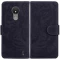 For Nokia C21 Tiger Embossing Pattern Horisontal Flip Lærtelefonveske Black