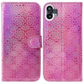 För Nothing Phone 1 Färgglatt magnetiskt spänne läderfodral Pink