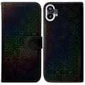 För Nothing Phone 1 Färgglatt magnetiskt spänne läderfodral Black