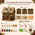 Miniatyrbilde 6 av 8: POETRYDRAW DIY Tre Julehus Diamantmalingssett for Voksne-B01 Multicolor