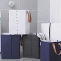 Miniatyrbillede 4 af 5: Vasketøjskurv Opbevaringskurv Vasketøjskurve til Soveværelser Store Vasketøjskurve Lille Opbevaringskurv Store Opbevaringskurve Navy Blå,24X24X34